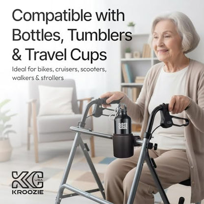 Kroozie Stealth Bike Cup Holder, Stainless Steel - color: Classic Stainless