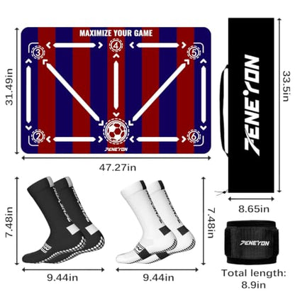 Soccer Training Mat, Soccer Training Equipment, Soccer Gifts for Boys 8-12 - color: Stripes, size: 47*31 IN