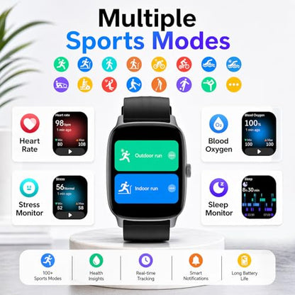 Pedometer Watch Senior Friendly No App No Phone Required, Activity Tracker - color: Black