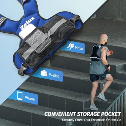 ZELUS Weighted Vest for Men Women,Adjustable 4-32lb Vest, Removable Weights - color: Blue, size: 4-10 lb.