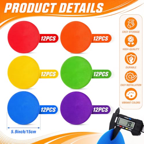 Tinideya Floor Spot Markers Flat Non Slip Gym - size: 6 Inch