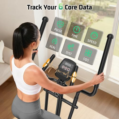 ANCHEER Elliptical Machine for Home,Hyper-Quiet Magnetic Elliptical Trainer - color: Dark