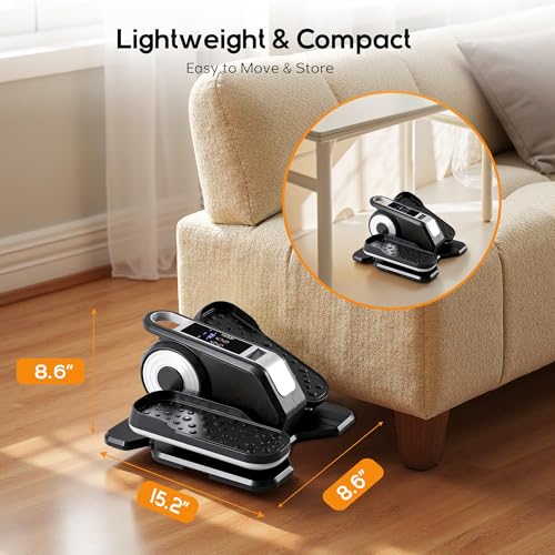 Under Desk Elliptical Machine with-Remote Control - color: Silver