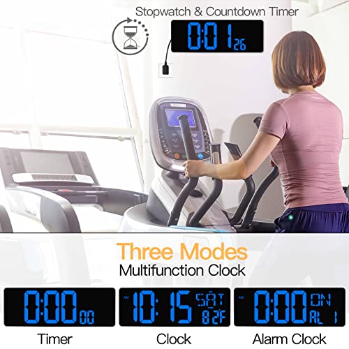 XREXS 17.2 Inch Large Digital Wall Clock with Remote Control - color: Blue