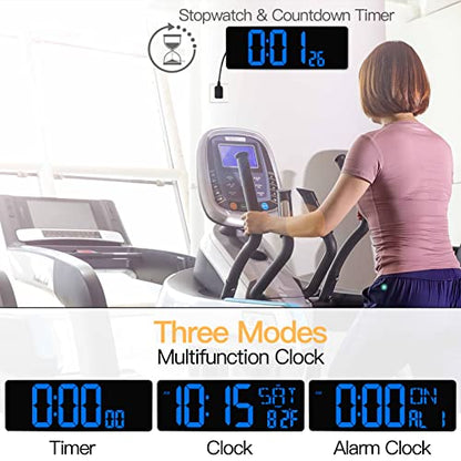 XREXS 17.2 Inch Large Digital Wall Clock with Remote Control - color: Blue