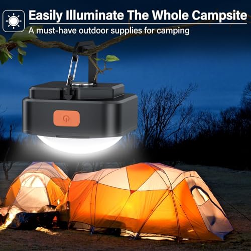 FLY2SKY 6Pack LED Rechargeable Camping Lights Tent Lantern Mini Emergency - style: 6 Pcs Black