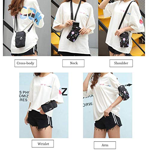 Outdoor Sweat-Proof Running Armbag Cross-Body Shoulder Casual Wallet Purse Crossbody Bag Gym Fitness Cell Phone Key Holder for iPhone 13 Pro/ 12 Pro/Xs Max/Xr, Galaxy Note 10, P30 Pro,Blue - color: Blue