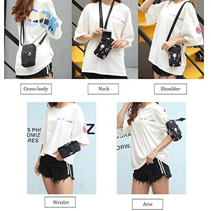 Outdoor Sweat-Proof Running Armbag Cross-Body Shoulder Casual Wallet Purse Crossbody Bag Gym Fitness Cell Phone Key Holder for iPhone 13 Pro/ 12 Pro/Xs Max/Xr, Galaxy Note 10, P30 Pro,Blue - color: Blue