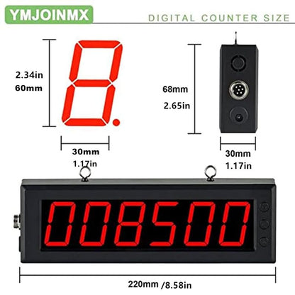 Digital LED Tally Counter with Infrared Sensor, 1.5in Red Display