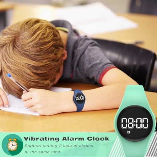 Kids Pedometer Watch, Digital Step Counter Watch, Waterproof Wristwatch, Calendar Alarm Clock for Children Boys Girls - color: Green