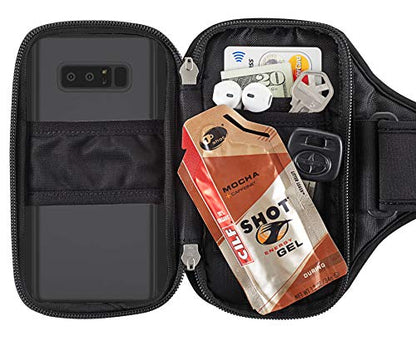 Sporteer Velocity V8 Running Armband - Fits Large Cases - Slim No-Bounce Holder for iPhone 17/16/15 Pro Max & Plus, Galaxy S26+/S25+, Pixel 10 Pro XL - Large-Format Modular Fitness Case - size: M/L Straps