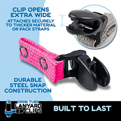 Hydration Pack Drink Tube Lanyard Clip - color: Hot Pink