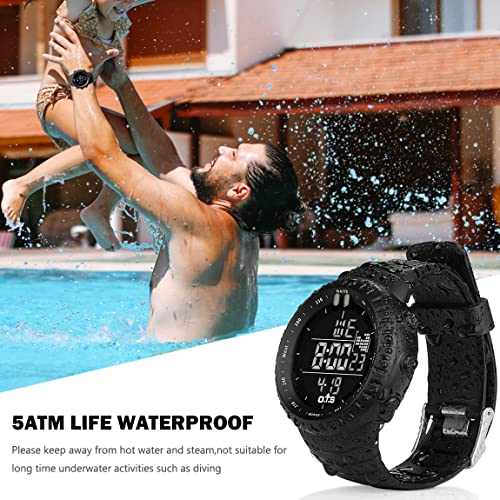 PALADA Men's Digital Sports Watch Waterproof Tactical Watch with LED Backlight Watches for Men - color: Black