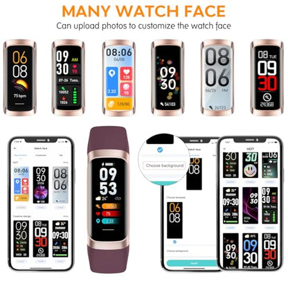 Fitness Tracker Watch, Smart Watch with Blood Pressure Heart Rate Sleep IP67 Waterproof Health Watches Fitness Activity Tracker Step Calorie Counter Pedometer Watches for Men Women Android iOS Phone - color: Purple-Fitness Activity Tracker Watch