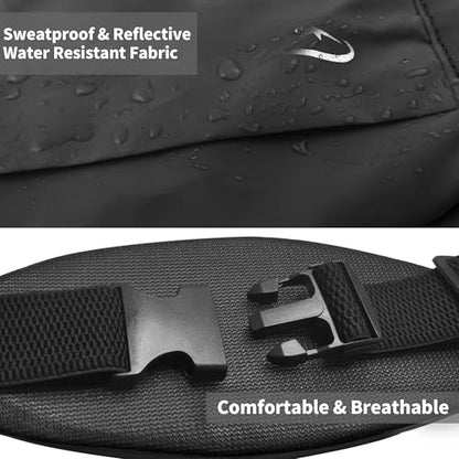 Running Fanny Pack Whole Bag Reflective, Running belt for Women &Men,Sweatproof Phone Holder Workout, Running Waist Pack(black) - color: black