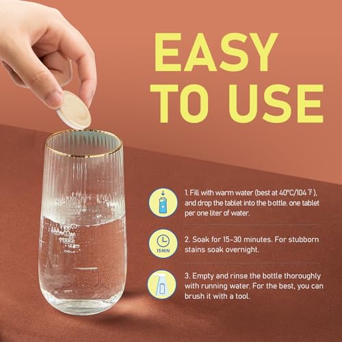 Water Bottle Cleaning Tablets, 18 Pack Bottle Clean Tablet Hydration Bladder Cleansing Tablets for Hydration Bladder, Water Bottle, Individually Packed, Orange Flavor - size: 1 Count (Pack of 18)
