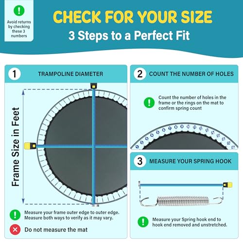 Machrus Upper Bounce Trampoline Replacement Mat, Ultra Durable PP with High Elasticity, Water Resistant - size: 14 ft, style: 88 V-Rings for 7" Springs