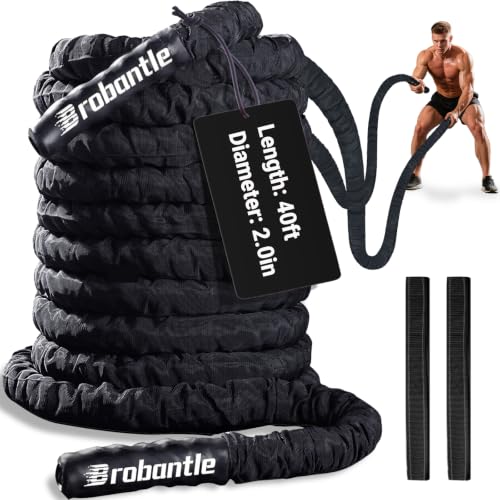 Battle Rope 1/1.26/1.5/2 Inch Diameter,Pink 30FT/40FT/50FT Exercise Workout Ropes for Home Gym Heavy Weighted Training Rope for Working Out - style: 2 inch 40ft