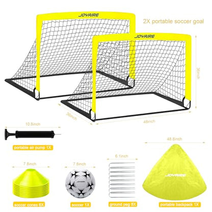 Kids Backyard Soccer Goal, 10 mm Poles & 5-Layer Net, 4x3/6x4/7x5FT - size: 4 ft x 3ft, style: Yellow