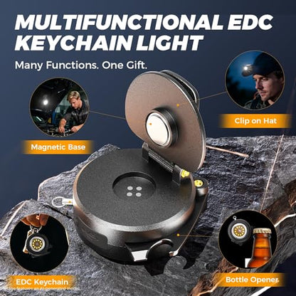 HOKOILN Clip On Hat Light 2-Pack, Rechargeable LED Cap Light & Headlamp