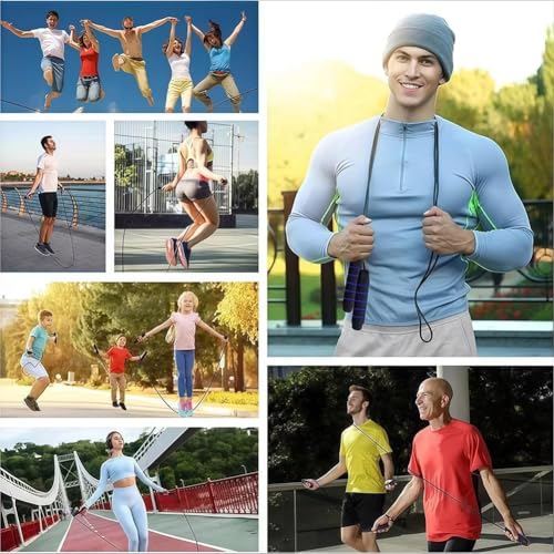 Adjustable Speed Jump Rope, Tangle-Free Skipping Rope with Ball Bearings & Comfortable EVA Handles for Fitness, Workout, Weight Loss