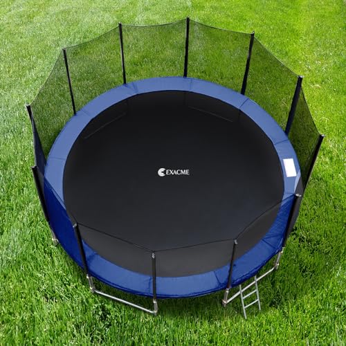 Exacme Round Trampoline Spring Cover, 0.8 in Thick Replacement Safety Pad - color: Dark Blue, size: 15 Foot