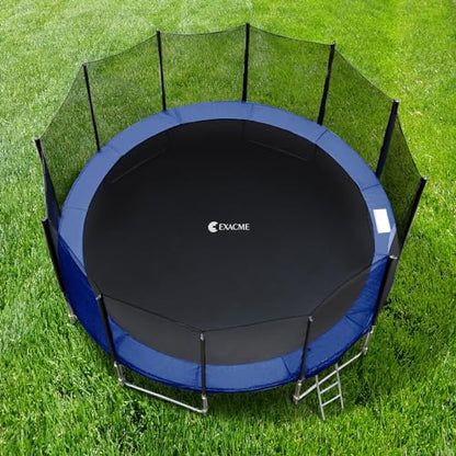Exacme Round Trampoline Spring Cover, 0.8 in Thick Replacement Safety Pad - color: Dark Blue, size: 14 Foot