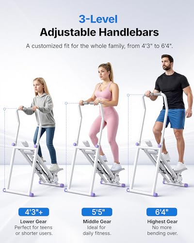 MERACH Stair Stepper with Adjustable Resistance, Foldable Stair Climber - color: White & Purple