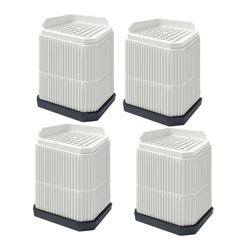 4 Pack Stackable Treadmill Riser Blocks, for Gym and Home Use - color: White, size: 2 layer(4nches)