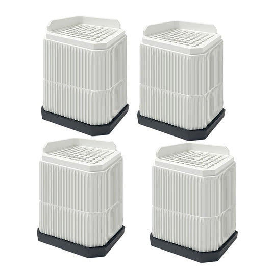 4 Pack Stackable Treadmill Riser Blocks, for Gym and Home Use - color: White, size: 2 layer(4nches)