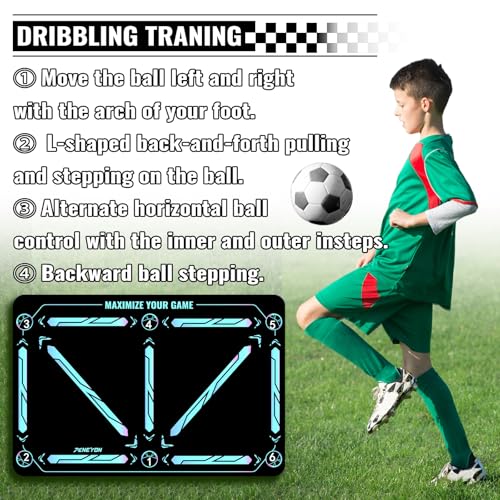 Soccer Training Mat, Soccer Training Equipment, Soccer Gifts for Boys 8-12 - color: Technology, size: 2'11" x 1'11" (L x W)