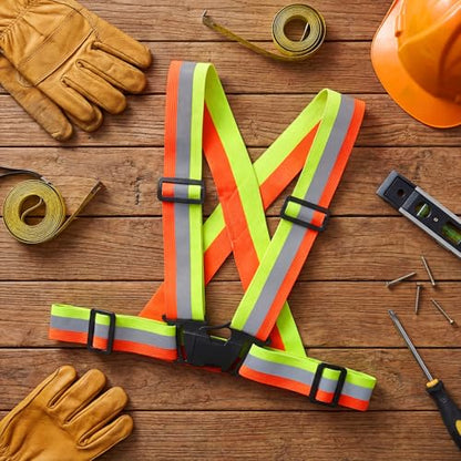 Hercicy Reflective Vest High Visibility Safety Vests Bulk - color: Yellow/Orange