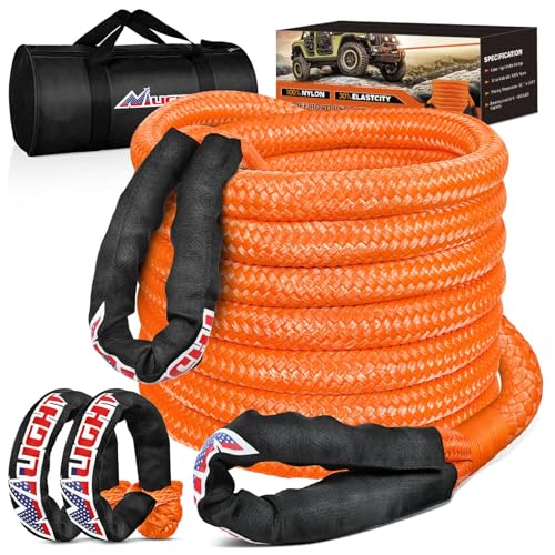 Nilight Kinetic Recovery Rope Kit with Soft Shackle Towing Strap - color: 1/8inx30ft Rope+ 2 Pcs Soft Shackle