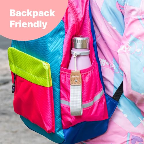 Kids Water Bottle-12 oz Leak Proof Insulated Water Bottle with Carry Rope - color: Canyon Red, size: 12 Ounces