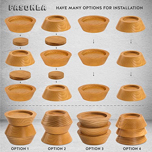 Bed Risers, Furniture Risers (Set of 8-Height 1") Can be Adjusted to 2'' 3''or 4'', Lifts Furniture Risers, Solid Natural Wood Risers, Non-Slip Recessed Hole (Natural Wood Color) - color: Natural Color