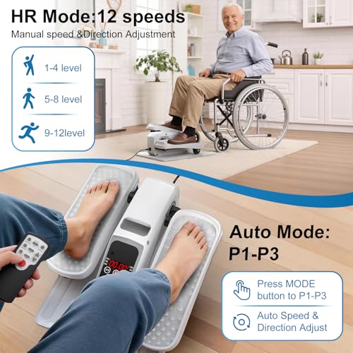 Under Desk Elliptical Leg Exerciser While Sitting for Seniors - color: White