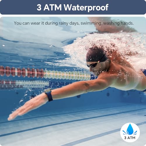 Smart Watch for Men, 1.85" HD Smart Watches Compatible iPhone/Samsung/Android (Answer/Make), Fitness Tracker Watch with Heart Rate/Sleep/SpO2 Monitor, Smartwatch 3ATM Waterproof 120+ Sport Modes Alexa - color: Blue