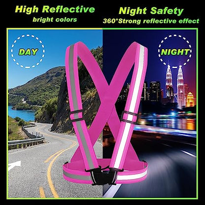 Hercicy Reflective Vest High Visibility Safety Vests Bulk - color: Pink