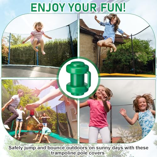 12 Pcs Trampoline Pole Caps 1 Inch in Dameter Enclosure Poles Caps Trampoline Net Pole Cap Replacement Enclosure Poles for Net Hook Safety Accessories - color: Dark Green