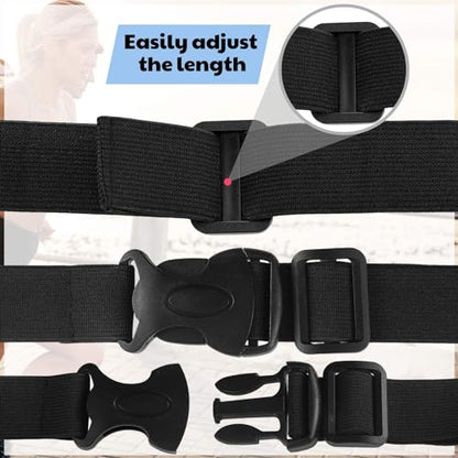 JOVITEC 2 Pack Race Number Belt with 6 Gel Loops, Pink and Black - color: Pink and Black