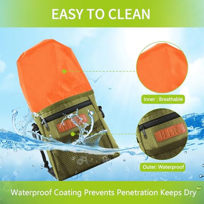 Dog Treat Training Pouch with Built-in Poop Bag Dispenser, Army Green - color: army green