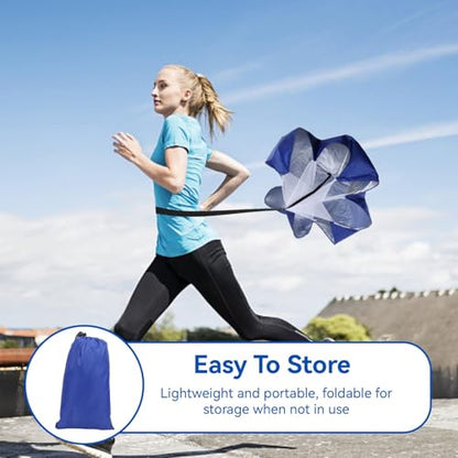 Cyrank Running Parachute, Adjustable Running Speed Training Speed Training Parachute Sports Power Drills Chute for Youth and Adults