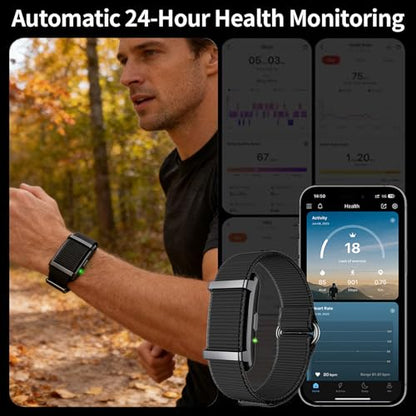 Smart Bracelet,Activity Trackers for Man&Women,Fitness Tracker Band, 24H Sleep Tracker,All-Day Continuous Heart Rate Blood Oxygen Stress HRV Monitor,170+ Sport Mode with Free APP (Black)