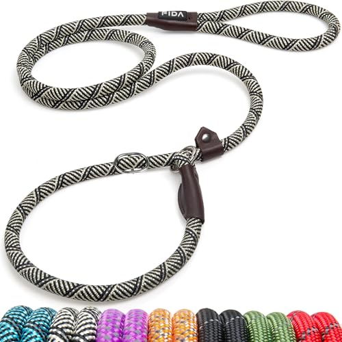 Fida Durable Slip Lead Dog Leash, 6 FT x 1/2" Dog Training Leash, Grey - color: Grey, size: Large (1/2" x 6 ft)