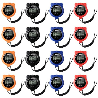 VZZNN 16 Pack Digital Stopwatche Timer Bulk for Coaches, Sports Referees