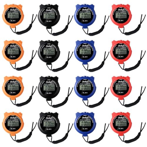 VZZNN 16 Pack Digital Stopwatche Timer Bulk for Coaches, Sports Referees
