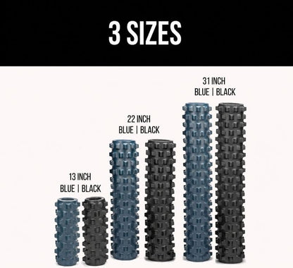 RumbleRoller Extra Firm Foam Roller Deep Tissue Massage Roller for Muscle Recovery (31 Inches Full Size) - size: Extra Firm, 31x6 Black