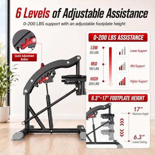 EPHESPORT Pull Up Assist Machine with 6-Level Hydraulic Support