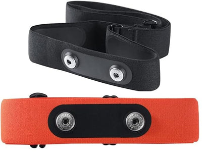 2Pack (Black and Orange) Medium Sweat-Proof Chest Strap,Heart Rate Monitor Replacement Soft Adjustable Chest Strap Fit for Polar H10 H7 Wahoo Tickr Garmin Chest belt,Standard