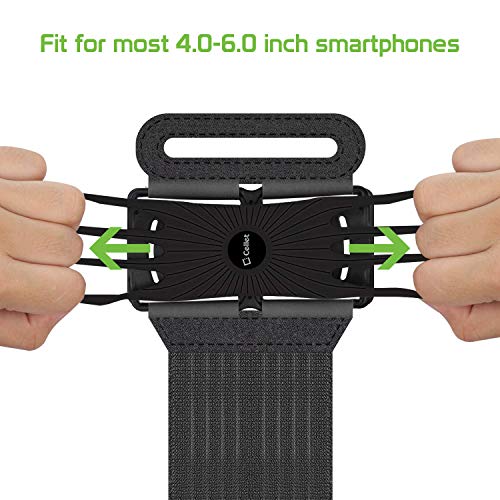 Cellet Adjustable Fitness Sports Armband Running Sleeve Cell Phone Holder Water Resistant Case Compatible to Apple iPhones, Samsung Galaxy, Google Pixel Smartphones